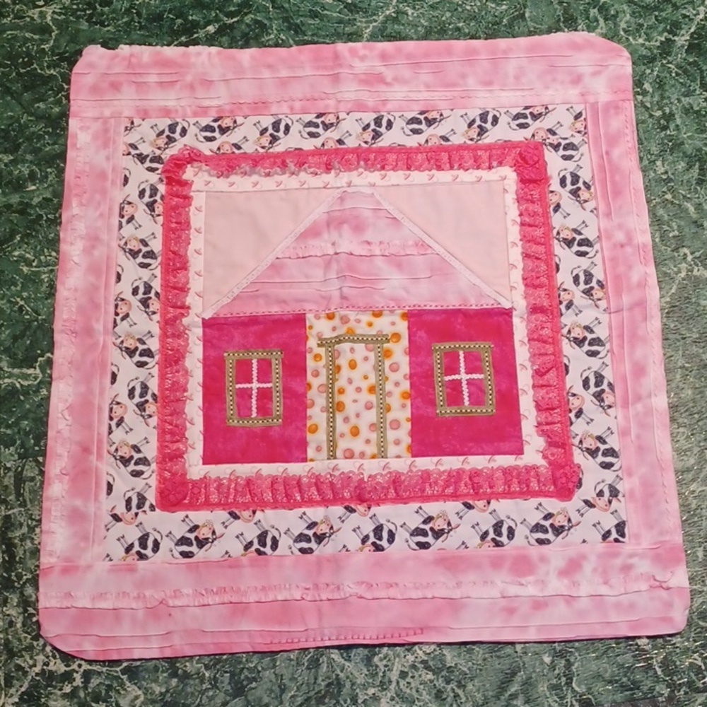 Handcrafted baby blanket carrier cover or wall decor
